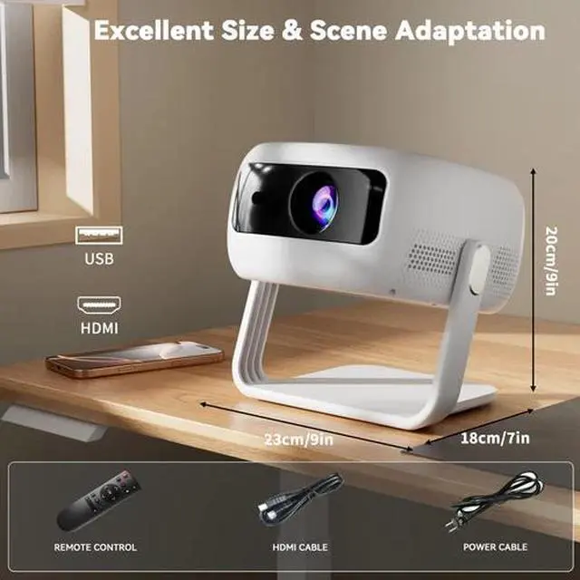 Alt view image 7 of 7 - 4K Projector 45000LMS 1080P 3D 5G WiFi Bluetooth Video Home Theater 230" Display