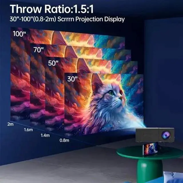 Alt view image 3 of 7 - Mini Projector LED HD 1080P Home Cinema Portable Office Theater Movie Projector