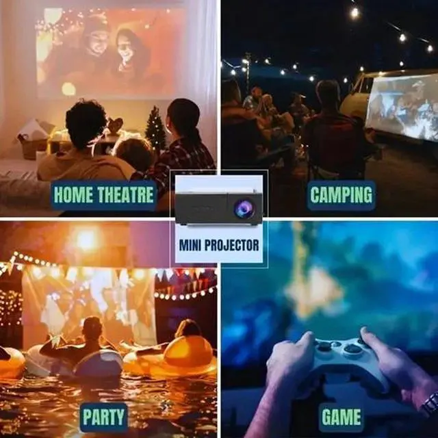 Alt view image 5 of 7 - Mini Projector LED HD 1080P Home Cinema Portable Office Theater Movie Projector