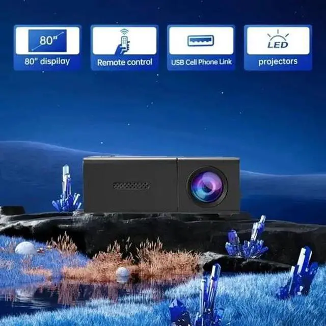 Alt view image 6 of 7 - Mini Projector LED HD 1080P Home Cinema Portable Office Theater Movie Projector