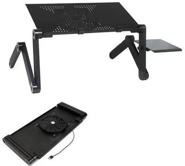 Main image of 360° Adjustable Folding Laptop Notebook Desk + Cooling Fan Table Stand Bed Tray