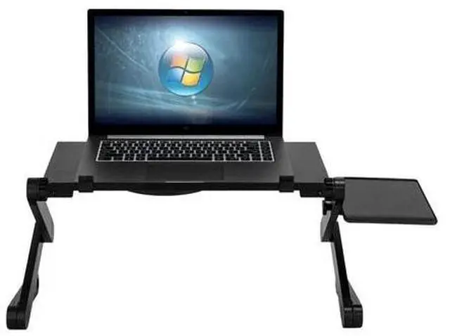 Alt view image 3 of 7 - 360° Adjustable Folding Laptop Notebook Desk + Cooling Fan Table Stand Bed Tray