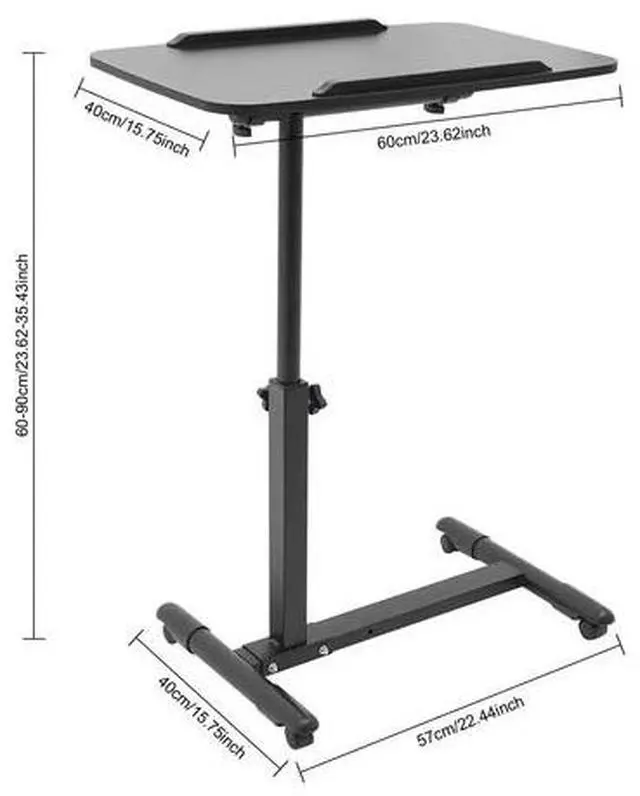 Main image of Mobile Standing Desk Rolling Laptop Table Adjustable Hospital & Home Bed Table