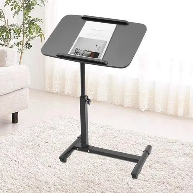 Alt view image 4 of 7 - Mobile Standing Desk Rolling Laptop Table Adjustable Hospital & Home Bed Table