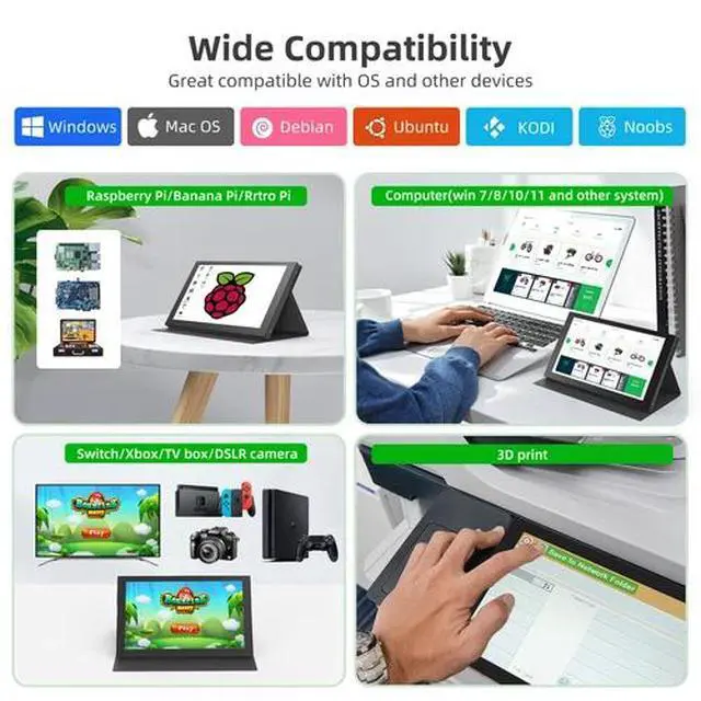 Alt view image 7 of 7 - 7 inch Touch Screen IPS LCD Display Mini HDMI Portable Monitor 1024x600 fr Rasp