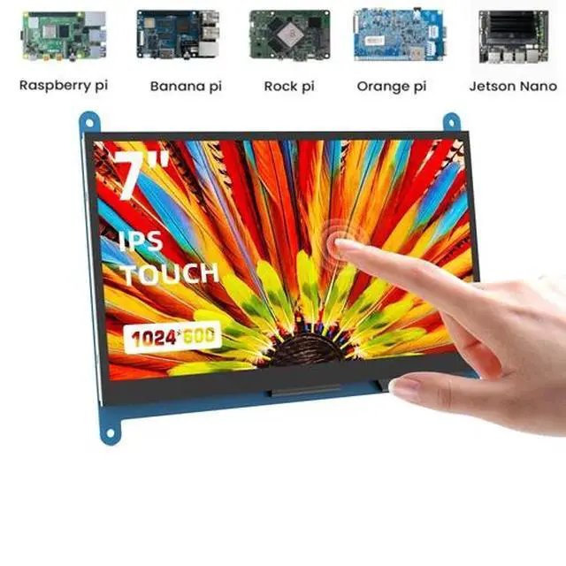 Alt view image 2 of 7 - 7'' Touch Screen Raspberry Pi HDMI Monitor 1024x600 IPS Portable LCD PC Display