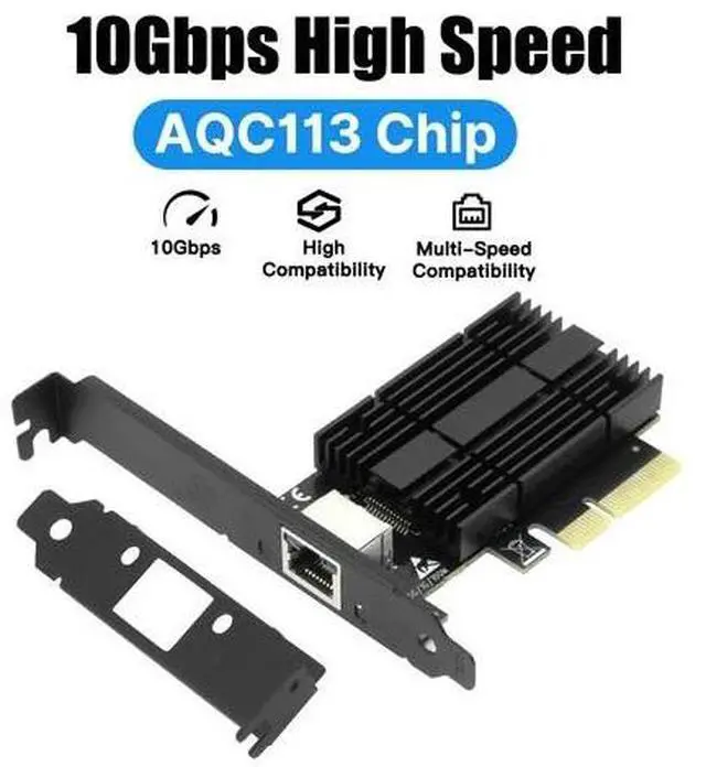 Main image of 10 Gigabit PCIe Ethernet Card AQC113 RJ45 Network Adapter for Server & Desktop
