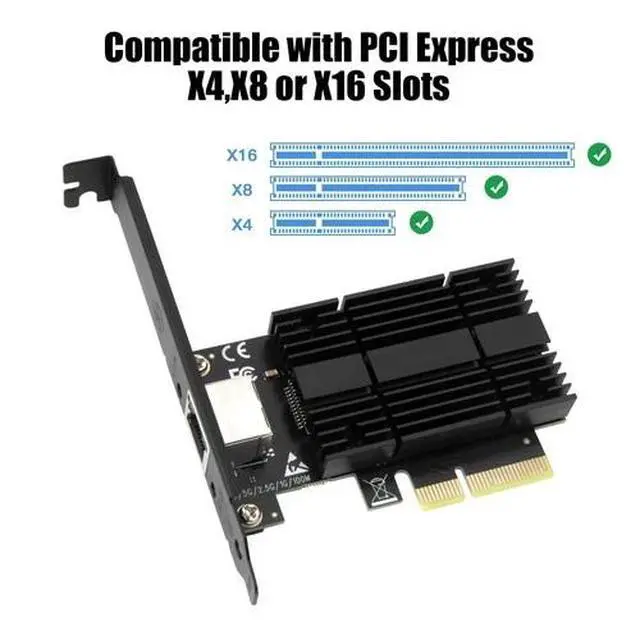 Alt view image 2 of 7 - 10 Gigabit PCIe Ethernet Card AQC113 RJ45 Network Adapter for Server & Desktop