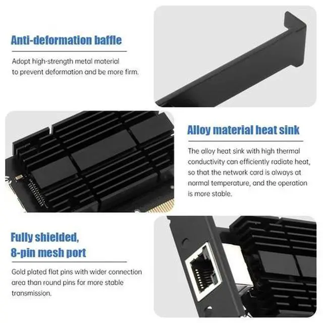 Alt view image 4 of 7 - 10 Gigabit PCIe Ethernet Card AQC113 RJ45 Network Adapter for Server & Desktop