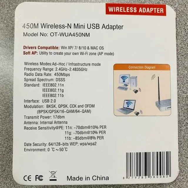 Alt view image 3 of 5 - N 300Mbps Mini Wireless USB Wifi Adapter LAN Antenna Network 802.11n/g/b Nano