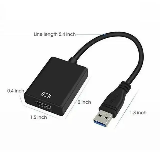 Alt view image 3 of 6 - HD 1080P USB 3.0 to HDMI Video Cable Adapter For PC Laptop HDTV LCD TV Converter