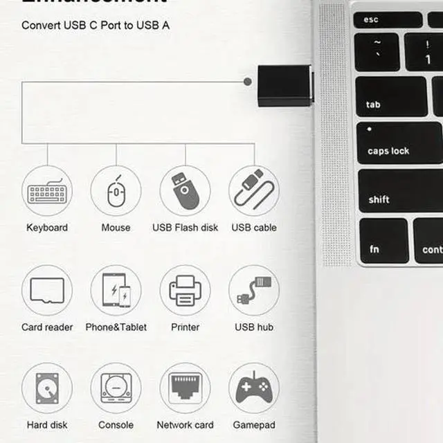 Alt view image 3 of 7 - 4 Pack USB-C 3.1 Male to USB A Female Adapter Converter OTG Type C Android Phone