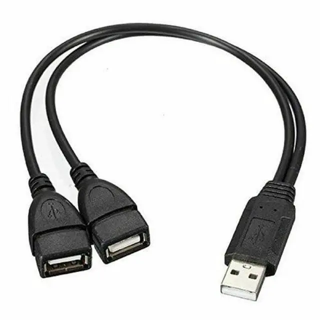 Main image of USB 2.0 A Male To 2 Dual USB Female Jack Y Splitter Hub Power Cord Adapter Cable