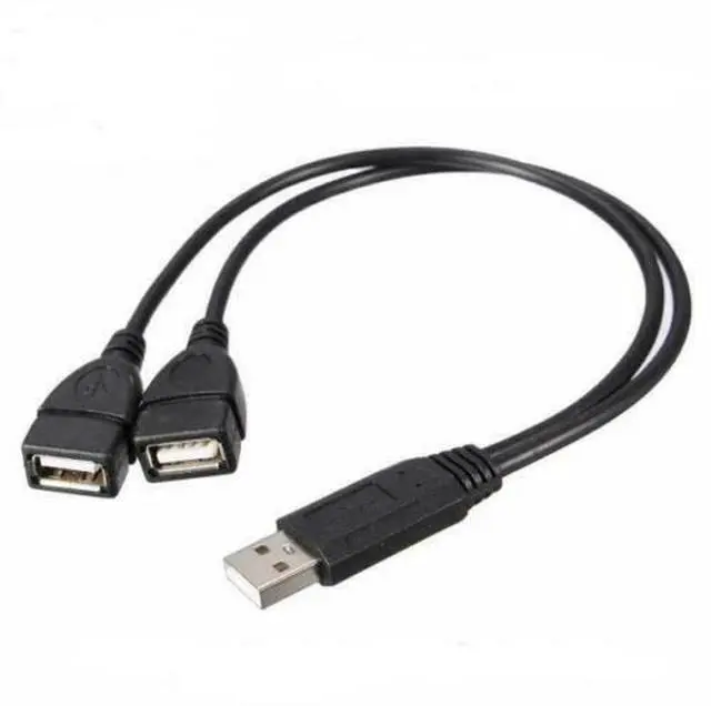 Alt view image 2 of 7 - USB 2.0 A Male To 2 Dual USB Female Jack Y Splitter Hub Power Cord Adapter Cable
