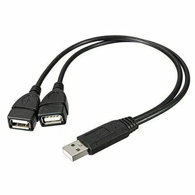 Alt view image 4 of 7 - USB 2.0 A Male To 2 Dual USB Female Jack Y Splitter Hub Power Cord Adapter Cable