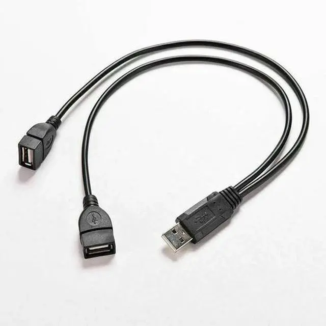 Alt view image 6 of 7 - USB 2.0 A Male To 2 Dual USB Female Jack Y Splitter Hub Power Cord Adapter Cable