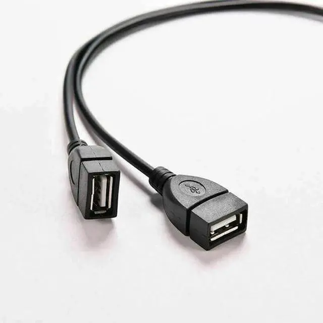 Alt view image 7 of 7 - USB 2.0 A Male To 2 Dual USB Female Jack Y Splitter Hub Power Cord Adapter Cable