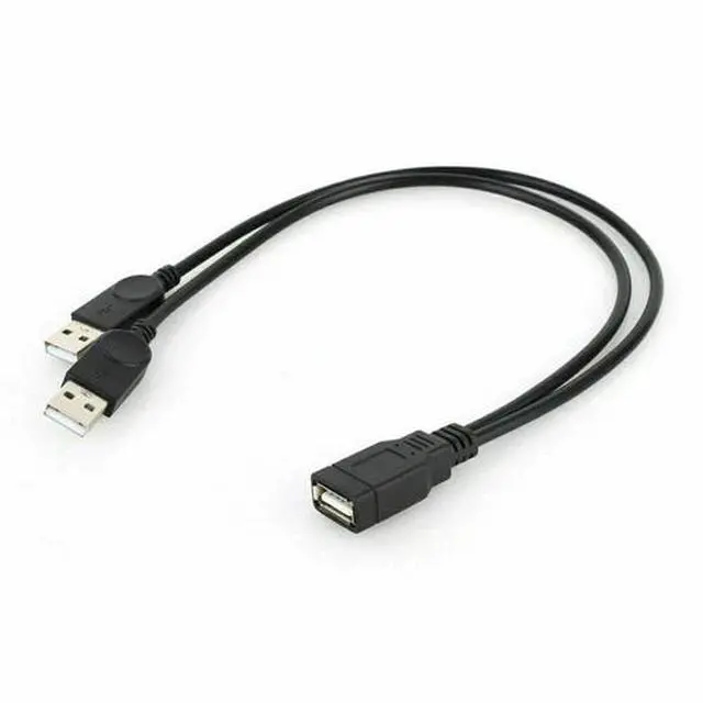 Alt view image 4 of 7 - USB 2.0 Female to 2 Dual USB Male Power Adapter Y Splitter Cable Cord Connector