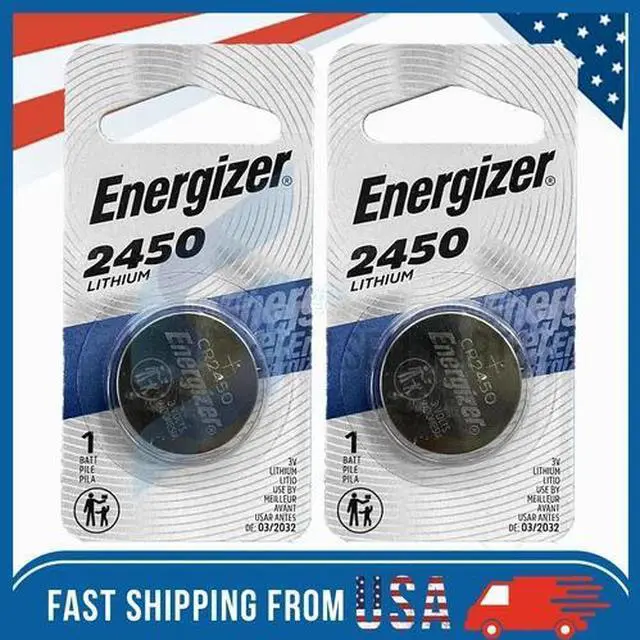 Main image of 2 Pack New Fresh Energizer ECR2450 CR2450 BR2450 Lithium 3V Battery Exp 03/2032