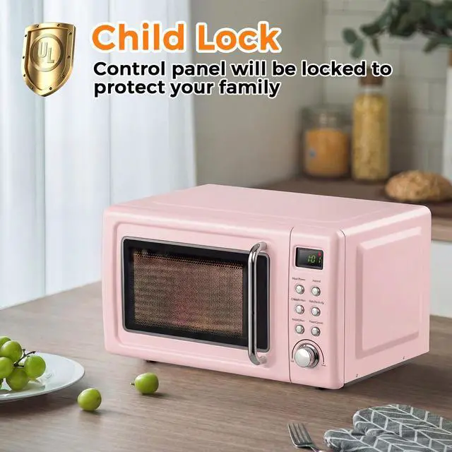 Alt view image 6 of 7 - ARLIME Retro Microwave 0.7Cu.ft, 700 Watt Countertop Microwave