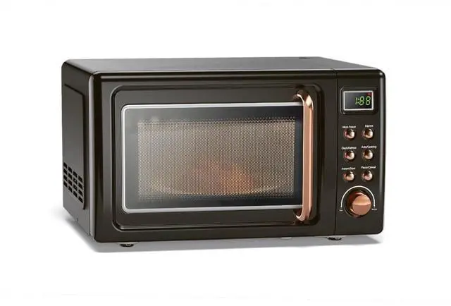 Main image of ARLIME Retro Microwave 0.7Cu.ft, 700 Watt Countertop Microwave with 5 Micro Power Defrost & Auto Cooking Function, LED Display, Child Lock, Small Microwave for Kitchen, RV, Dorm (Golden)