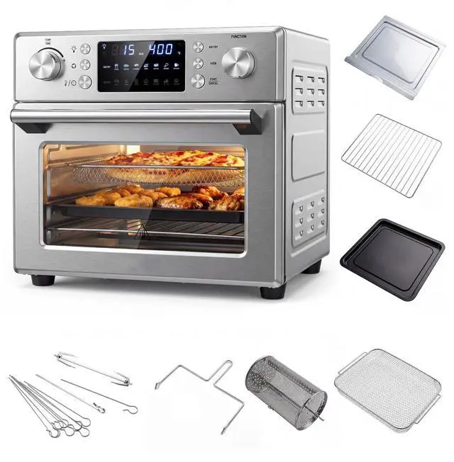 Main image of ARLIME 14-in-1 Air Fryer Toaster Oven Combo, 1700W Stainless Steel Countertop Convection Oven with Bake, Rotisserie, Dehydrate & Defrost Functions, 26 QT Large Capacity, 60-Minute Timer & Accessories
