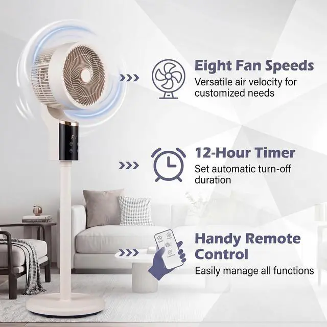 Alt view image 3 of 7 - ARLIME Pedestal Fan, Quiet Standing Fan with Remote Control