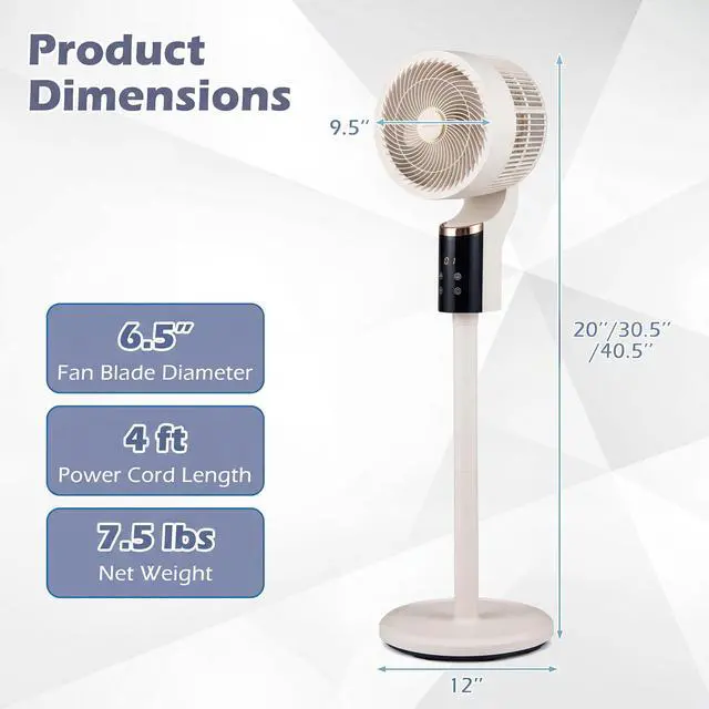 Alt view image 7 of 7 - ARLIME Pedestal Fan, Quiet Standing Fan with Remote Control