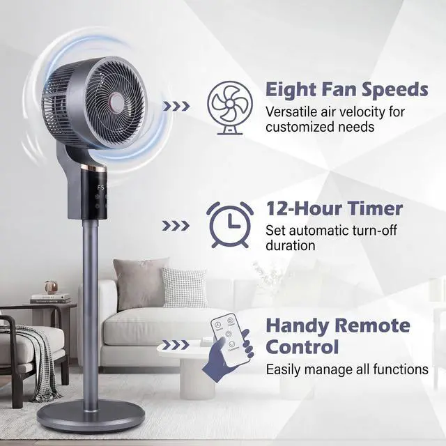 Alt view image 3 of 7 - ARLIME Pedestal Fan, Quiet Standing Fan with Remote Control