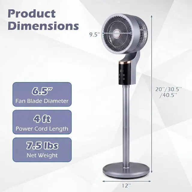 Alt view image 7 of 7 - ARLIME Pedestal Fan, Quiet Standing Fan with Remote Control