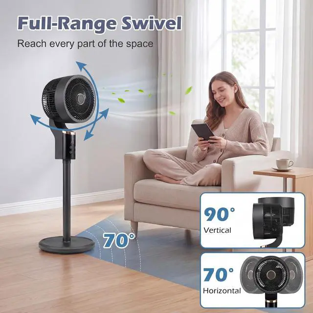 Alt view image 4 of 7 - ARLIME Pedestal Fan, Quiet Standing Fan with Remote Control