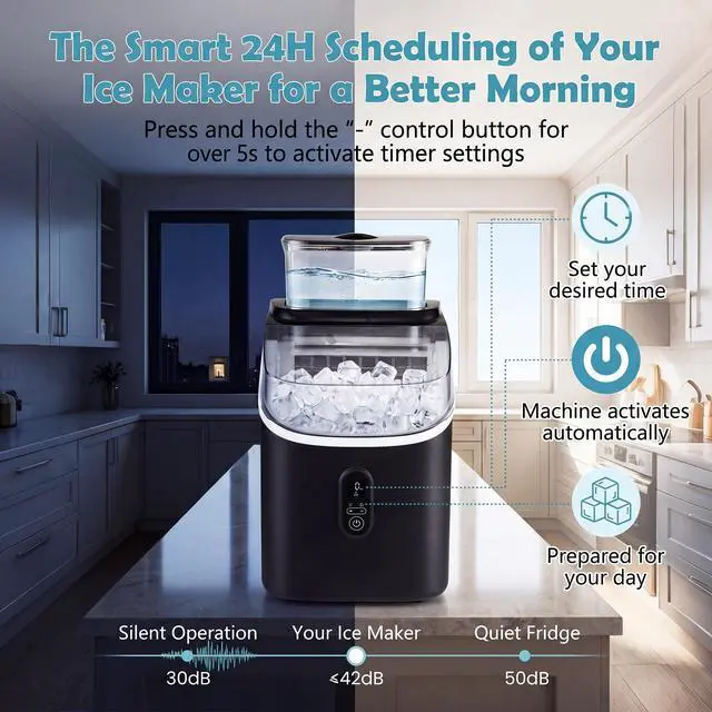 Alt view image 3 of 7 - ARLIME Countertop Ice Maker with External Tank, Self-Cleaning Ice Machine