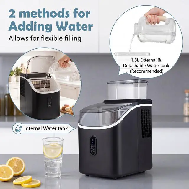 Alt view image 5 of 7 - ARLIME Countertop Ice Maker with External Tank, Self-Cleaning Ice Machine