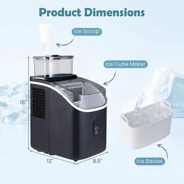 Alt view image 7 of 7 - ARLIME Countertop Ice Maker with External Tank, Self-Cleaning Ice Machine