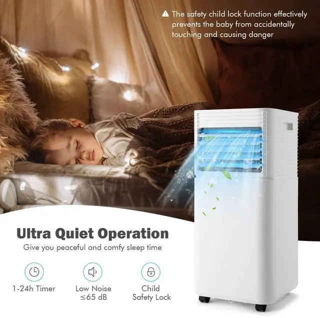 Alt view image 4 of 7 - ARLIME Portable Air Conditioners, 10000 BTU Air Unit Cools up to 350 sq. ft. Freestanding Air Cooler w/Fan & Dehumidifier, Remote Control, Window Mount Kits for Home Office, White