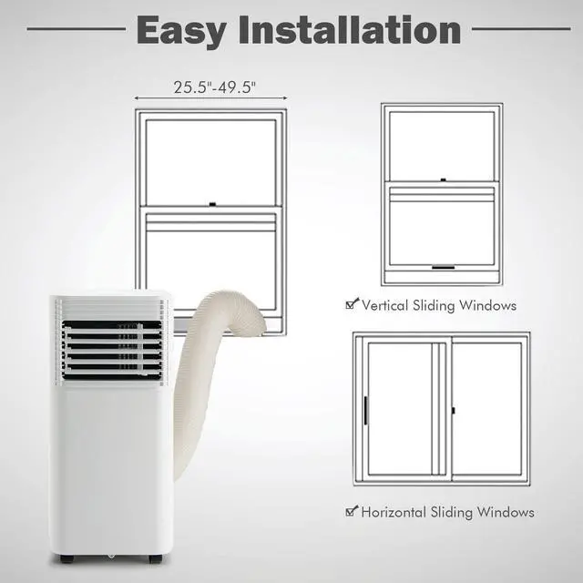 Alt view image 6 of 7 - ARLIME Portable Air Conditioners, 10000 BTU Air Unit Cools up to 350 sq. ft. Freestanding Air Cooler w/Fan & Dehumidifier, Remote Control, Window Mount Kits for Home Office, White