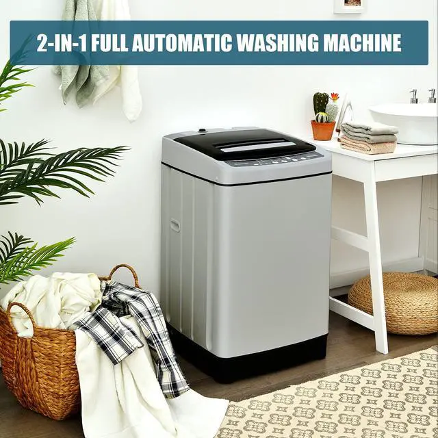 Alt view image 2 of 7 - ARLIME 2 in 1 Portable Washing Machine, Full-Automatic Washer 1.5 Cu.Ft Capacity, Laundry Washer & Spin Dryer w/Long Inlet & Outlet Hose For Apartments, Condos, Dorms, RVs Camping Living (Grey)