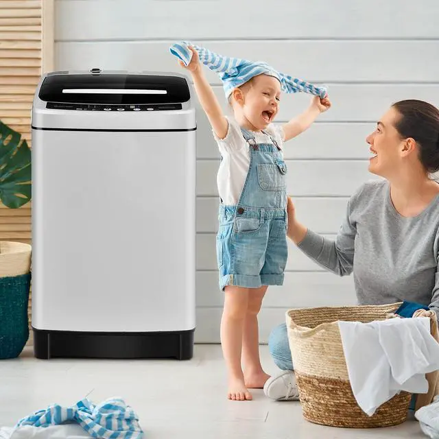 Alt view image 7 of 7 - ARLIME 2 in 1 Portable Washing Machine, Full-Automatic Washer 1.5 Cu.Ft Capacity, Laundry Washer & Spin Dryer w/Long Inlet & Outlet Hose For Apartments, Condos, Dorms, RVs Camping Living (Grey)