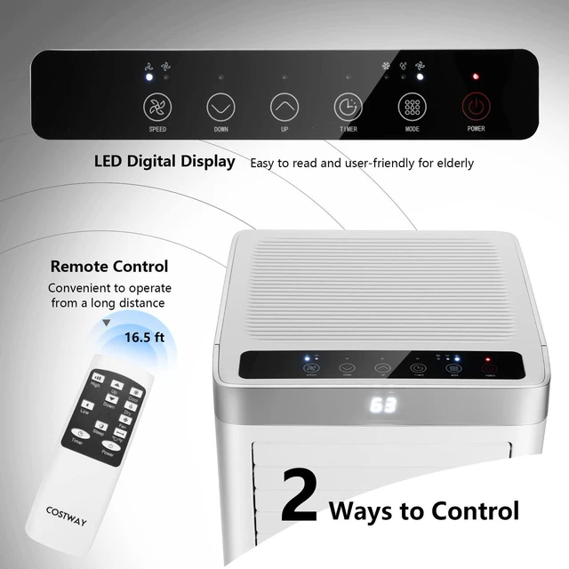 Alt view image 4 of 6 - ARLIME 3-IN-1 Portable Air Conditioner, 8000 BTU AC Unit w/Fan & Dehumidifier, 2 Fan Speed, 24H Timer, Low Noise Sleep Mode, Ait Conditioner for Bedroom, Cools up to 230 Sq.ft