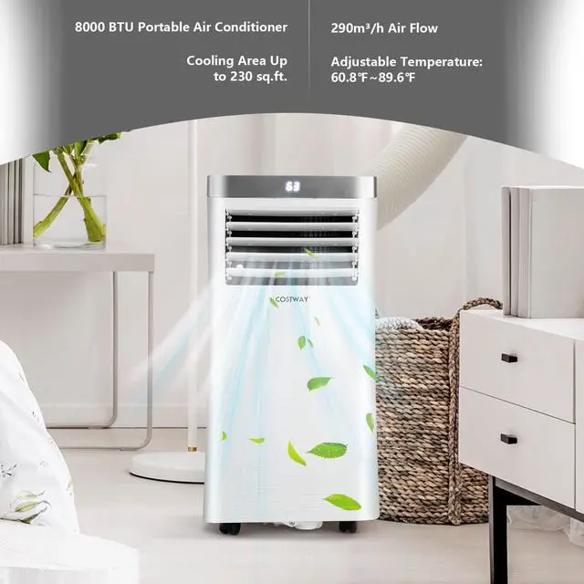 Alt view image 5 of 6 - ARLIME 3-IN-1 Portable Air Conditioner, 8000 BTU AC Unit w/Fan & Dehumidifier, 2 Fan Speed, 24H Timer, Low Noise Sleep Mode, Ait Conditioner for Bedroom, Cools up to 230 Sq.ft