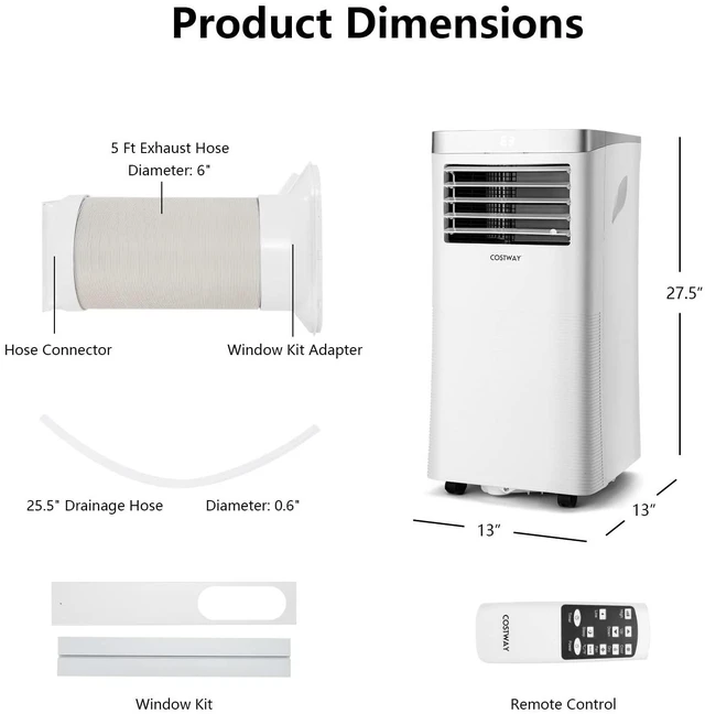 Alt view image 6 of 6 - ARLIME 3-IN-1 Portable Air Conditioner, 8000 BTU AC Unit w/Fan & Dehumidifier, 2 Fan Speed, 24H Timer, Low Noise Sleep Mode, Ait Conditioner for Bedroom, Cools up to 230 Sq.ft