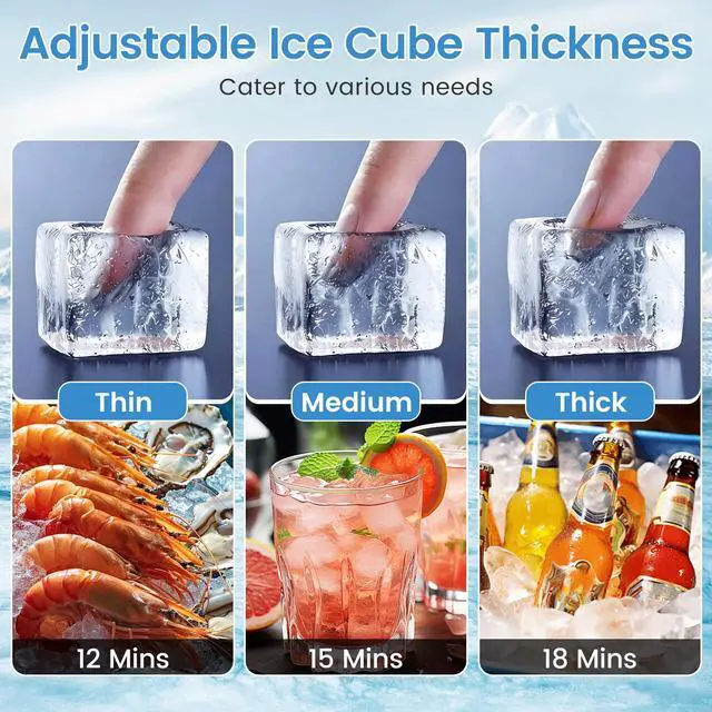 Alt view image 4 of 7 - ARLIME Commercial Ice Maker, 110 lbs/24H Countertop Freestanding Ice Machine with 25 lbs Storage Capacity, Self-Cleaning, Stainless Steel, Filter Included, Perfect for Home Bar Cafe