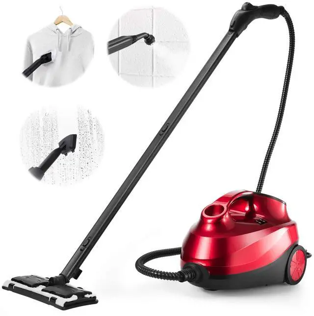 Main image of ARLIME Steam Cleaner, Multi-Purpose Household Rolling Steamer w/ 19 Accessories, 1.5L Tank & 13ft Power Cord, Pressurized Steam Cleaning Machine for Floors, Carpets, Windows, Kitchen, Bathroom, Red