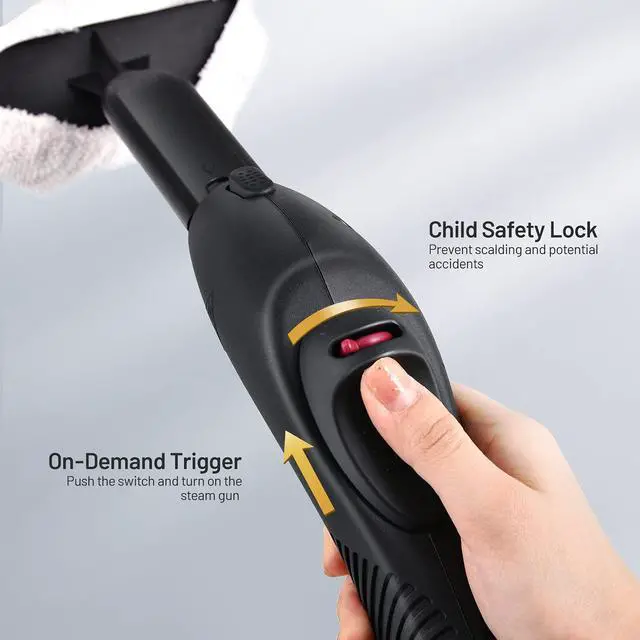 Alt view image 7 of 7 - ARLIME Steam Cleaner, Multi-Purpose Household Rolling Steamer w/ 19 Accessories, 1.5L Tank & 13ft Power Cord, Pressurized Steam Cleaning Machine for Floors, Carpets, Windows, Kitchen, Bathroom, Red