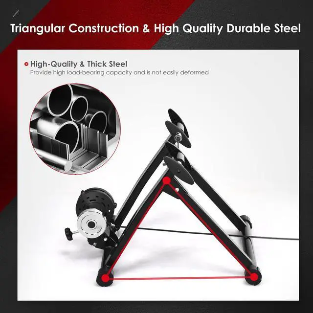 Alt view image 2 of 7 - SPORFIT Indoor Bike Trainer Stand for Exercise,Noise Reduction Stationary Bike Converter,8-Level Magnetic Resistance Bike Trainer for Riding,Bicycle Trainer for 26"-28Wheels