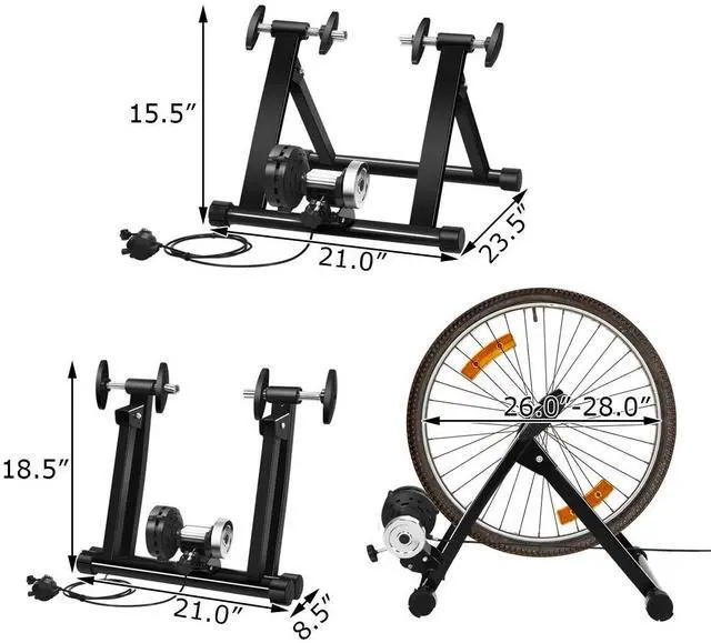 Alt view image 6 of 7 - SPORFIT Indoor Bike Trainer Stand for Exercise,Noise Reduction Stationary Bike Converter,8-Level Magnetic Resistance Bike Trainer for Riding,Bicycle Trainer for 26"-28Wheels