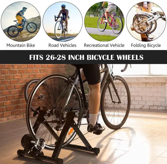 Alt view image 5 of 7 - SPORFIT Indoor Bike Trainer Stand for Exercise,Noise Reduction Stationary Bike Converter,8-Level Magnetic Resistance Bike Trainer for Riding,Bicycle Trainer for 26"-28Wheels