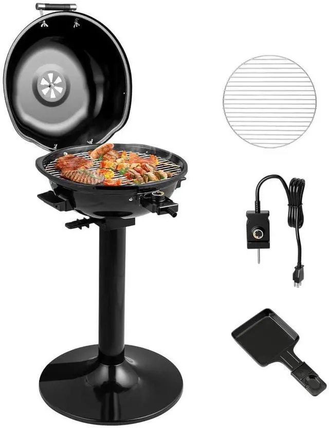 Main image of ARLIME Outdoor Electric Grill 1600W, Stand BBQ Grill for 15-Serving, Adjustable Temperature, Removable Greqase Tray, Portable Barbecue Grill for Camping Party Balcony Garden