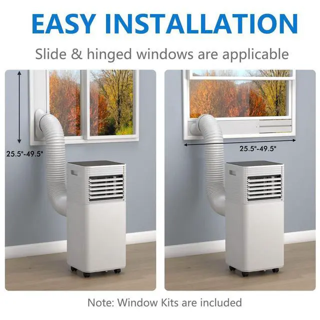 Alt view image 6 of 6 - ARLIME 8000 BTU Portable Air Conditioners, 3-in-1 AC Cools up to 250 sq. ft. Freestanding Air conditioner unit w/Fan & Dehumidifier, Remote Control, Window Mount Kits for Home Office