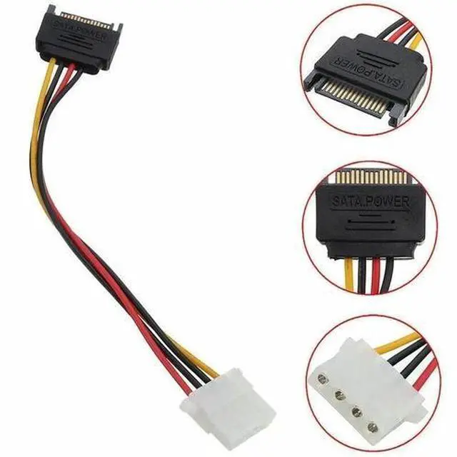 Main image of Male Female 4-pin Power Drive Adapter adaptor Cable to Molex IDE SATA 15-pin 1PC